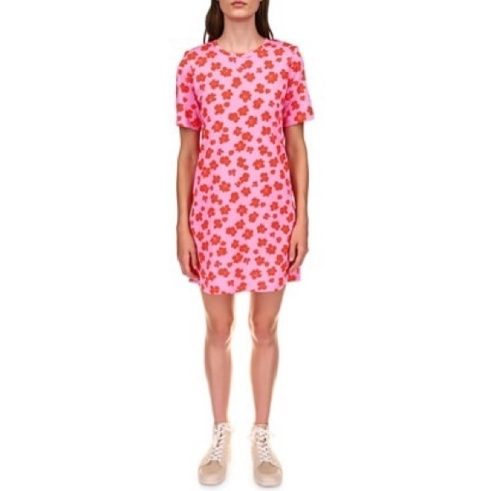 NWT Sanctuary Pink Floral T Shirt Cotton Dress